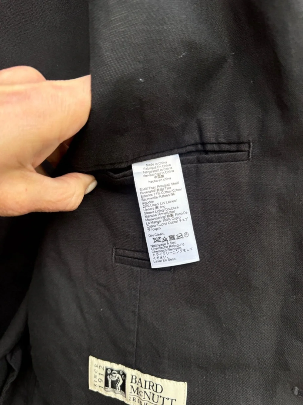 NWT J.Crew Ludlow Baird McNutt Irish Linen Blazer Sport Coat Black 38R